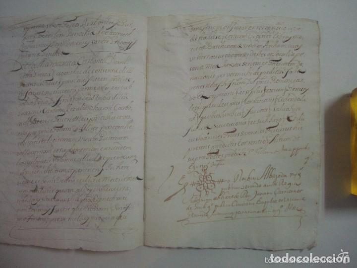 Alte Manuskripte: MANUSCRITO DE 1696. DONACI&Oacute;N.GERUNDA. GIRONA.TEXTO LAT&Iacute;N.FOLIO MENOR. 7 P&Aacute;GINAS