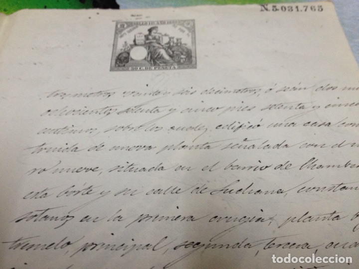 Manuscritos antiguos: Documento registro de la propiedad madrid 1880 - Foto 5