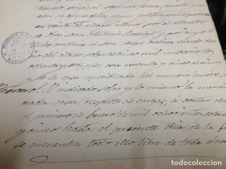 Manuscritos antiguos: Documento registro de la propiedad madrid 1880 - Foto 7