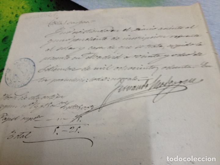Manuscritos antiguos: Documento registro de la propiedad madrid 1880 - Foto 9