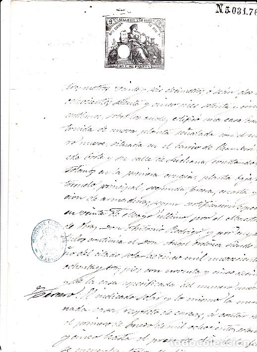 Manuscritos antiguos: Documento registro de la propiedad madrid 1880 - Foto 2