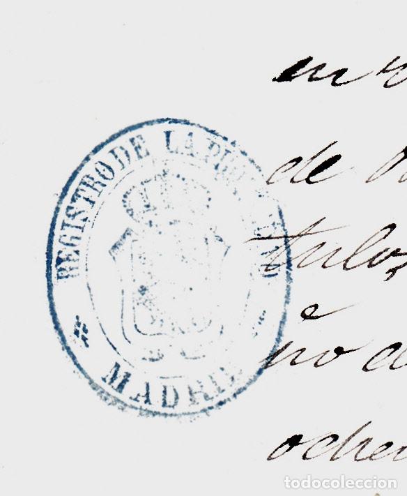 Manuscritos antiguos: Documento registro de la propiedad madrid 1880 - Foto 4