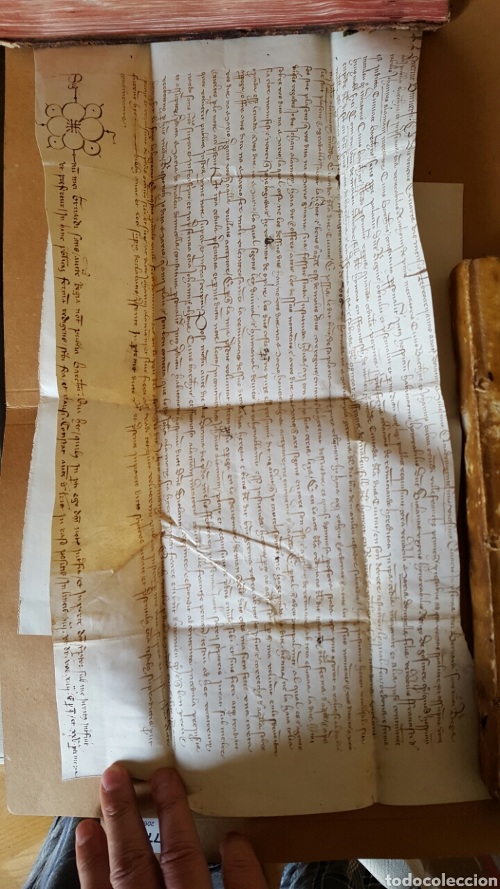 Manuscritos antiguos: Manuscrito medieval a&ntilde;o 1424 - Foto 2