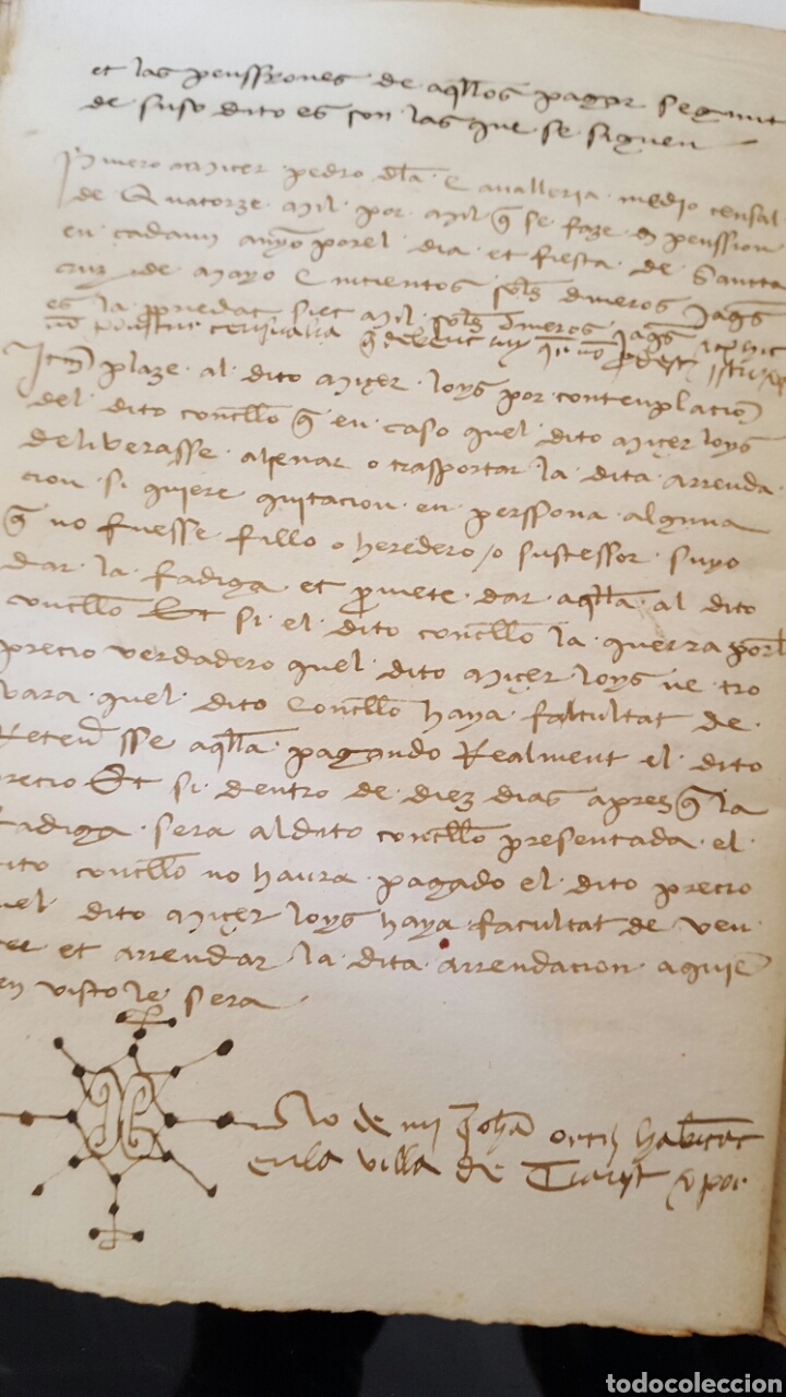 Manuscritos antiguos: Manuscrito a&ntilde;o 1498. Capitulaciones - Foto 3
