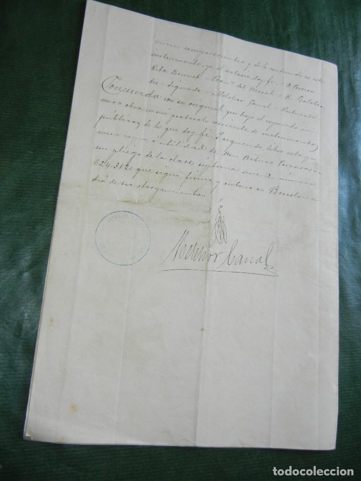 Manuscritos antiguos: PODER NOTARIA MELCHOR CANAL Y SOLER, BARCELONA 1911 - Foto 2