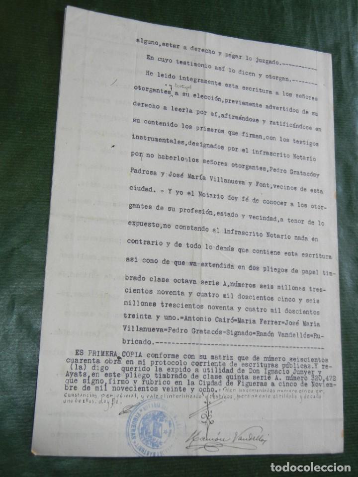 Manuscritos antiguos: PODER NOTARIA RAMON VANDELLOS Y MARTURET, FIGUERAS, 1928 - Foto 2