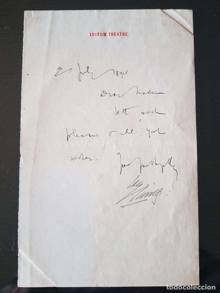 Carta original escrita por bram stoker, autor d - Vendido 