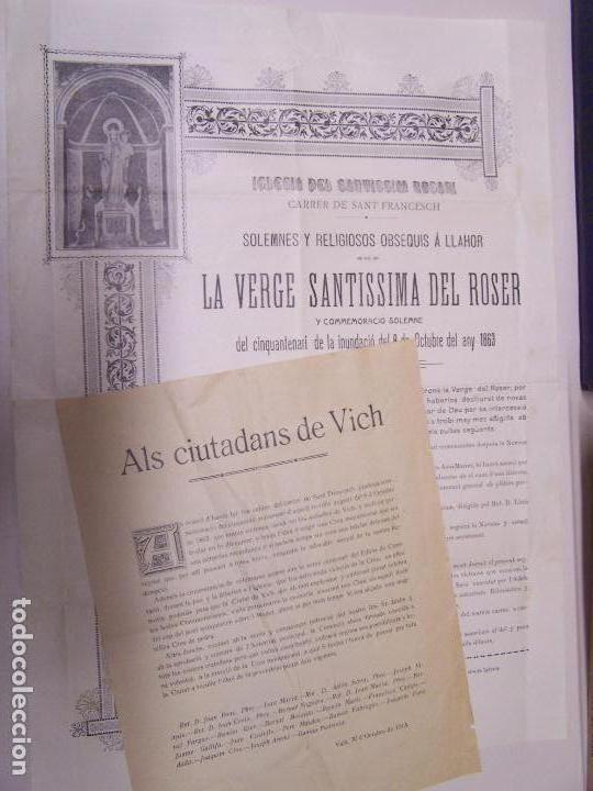 Manuscritos antiguos: Solemnes Obsequis &aacute; Llahor de la Verge del Roser, Commemoraci&oacute; cinquantenari Inundaci&oacute; any 1863,Vich - Foto 1