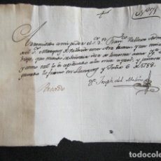 Manuscritos antiguos: AÑO 1788. LLANAVES DE LA REINA, LEÓN. RECIBO ARA Y MIAL QUE EL MARQUÉS VALVERDE DA COMO LIMOSNA. . Lote 87621756