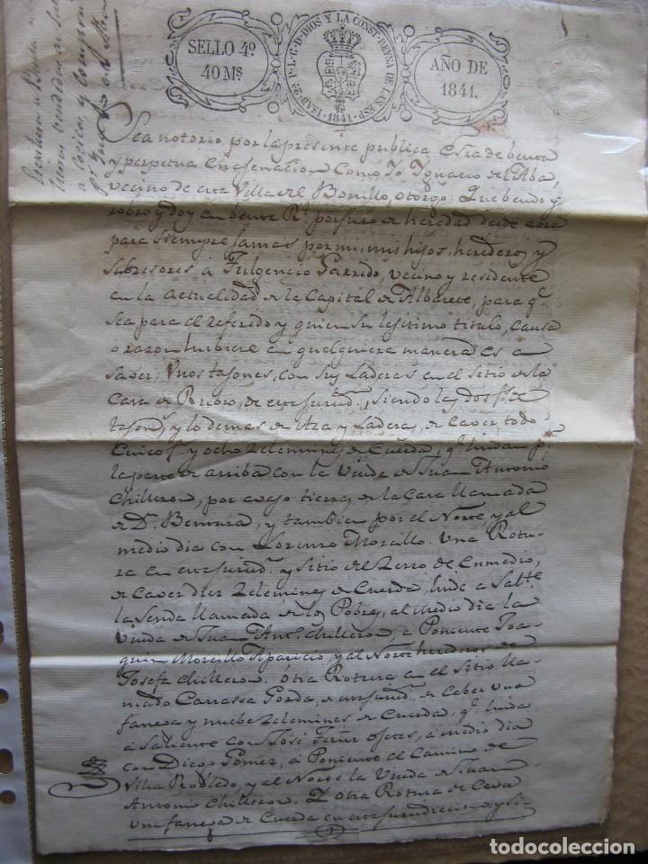 Manuscritos antiguos: MANUSCRITO A&Ntilde;O 1841 EL BONILLO ALBACETE - Foto 1