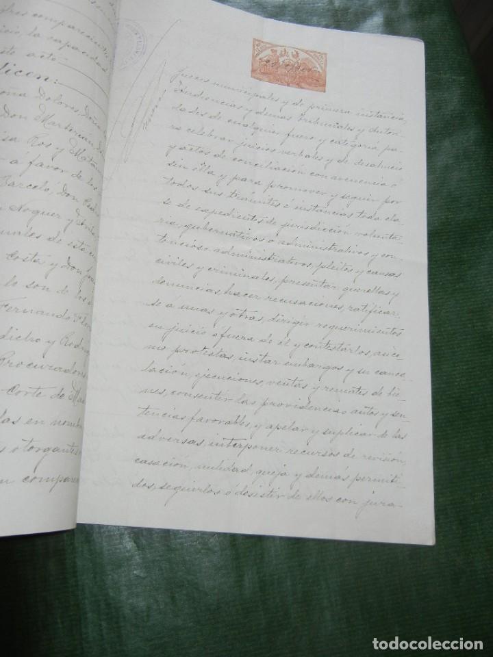 Manuscritos antiguos: DOCUMENTO PODER NOTARIA VALENTIN MARIN Y LLOVET, BARCELONA 1906 - HERMANOS ROS Y MATAMALA - Foto 2