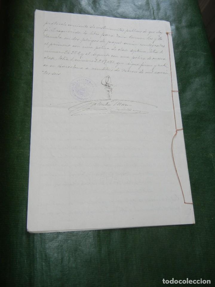 Manuscritos antiguos: DOCUMENTO PODER NOTARIA VALENTIN MARIN Y LLOVET, BARCELONA 1906 - HERMANOS ROS Y MATAMALA - Foto 3