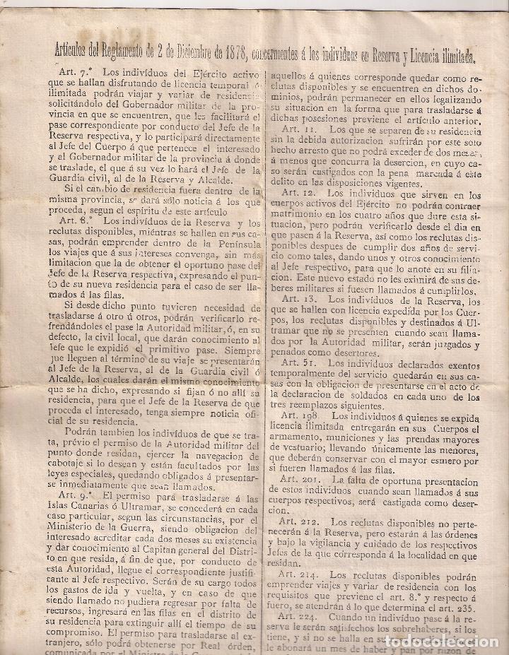 Manuscritos antiguos: DOCUMENTO MILITAR ORIGINAL - A&Ntilde;O 1883- EL DIRECTOR GENERAL DE INFANTER&Iacute;A ... - Foto 2