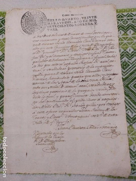 Manuscritos antiguos: 20 MARAVEDIS DOCUMENTO DE 1793 BINISSALEM MALLORCA - Foto 1