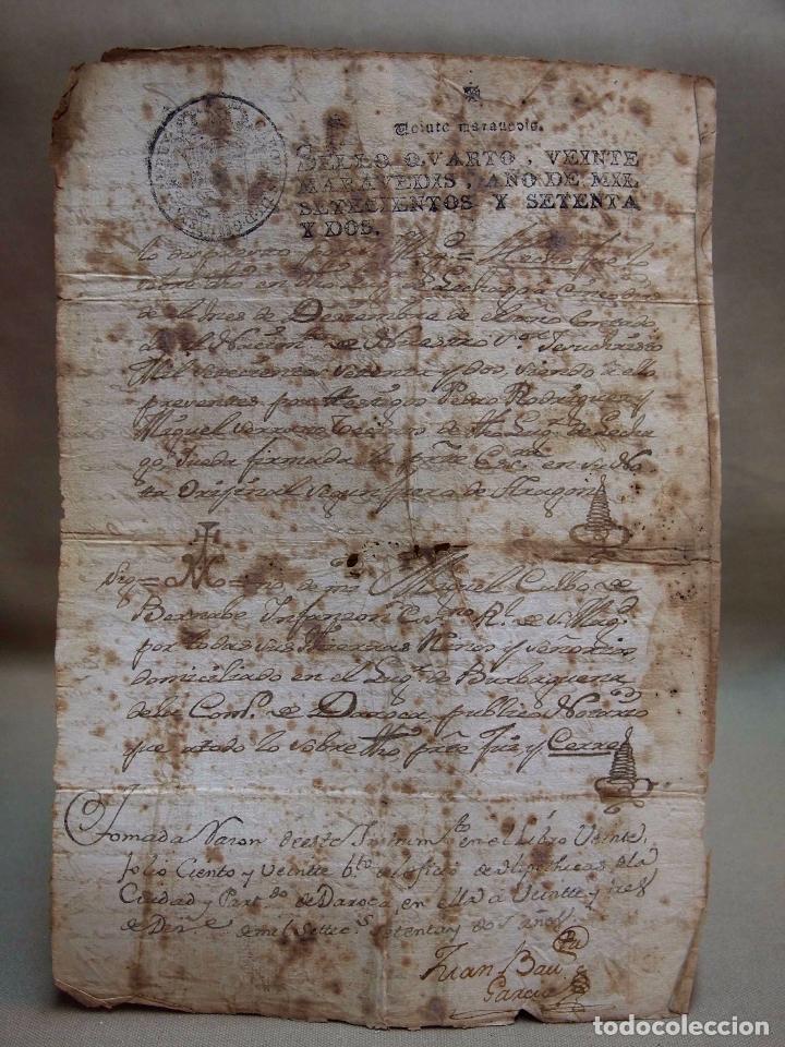 Manuscritos antiguos: DOCUMENTO NOTARIAL, ESCRITURA COMPRA VENTA, NOMBREVILLA, DAROCA, 1772 - Foto 8