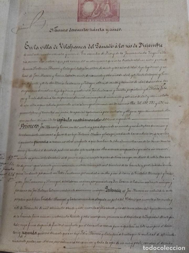 Manuscritos antiguos: Escriptura de la ciudad de Vilafranca del Pened&eacute;s de 1889 - Foto 3