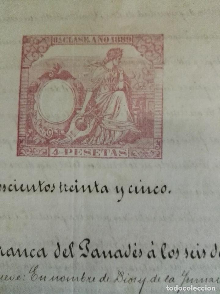Manuscritos antiguos: Escriptura de la ciudad de Vilafranca del Pened&eacute;s de 1889 - Foto 4