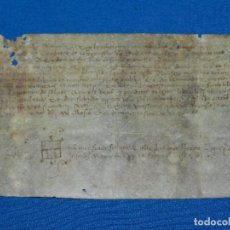 Manuscritos antiguos: (M) PERGAMINO AÑO 1403 MARTIN EL HUMANO , 15 X 10 CM, SEÑALES DE USO DE LA EPOCA. Lote 101280471