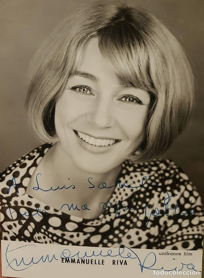 Manuscritos antiguos: AUT&Oacute;GRAFO EMMANUELLE RIVA (1927-2017) - Foto 1