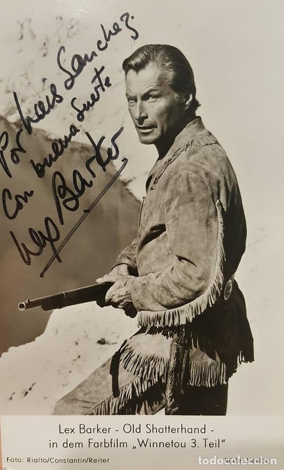 Manuscritos antiguos: AUT&Oacute;GRAFO LEX BARKER (1919-1973) - Foto 1