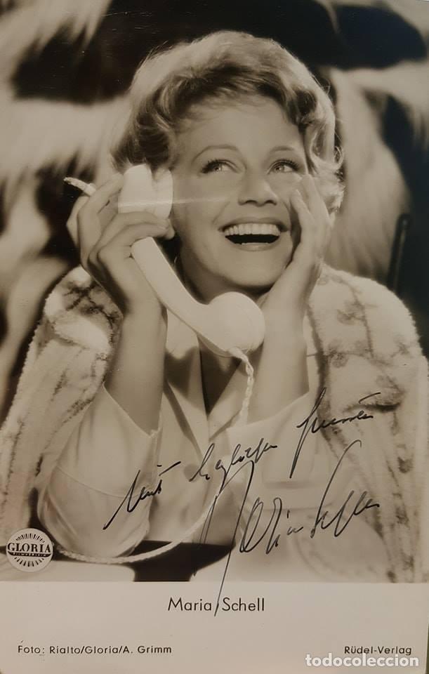 Manuscritos antiguos: AUT&Oacute;GRAFO MARIA SCHELL (1926-2005) - Foto 1