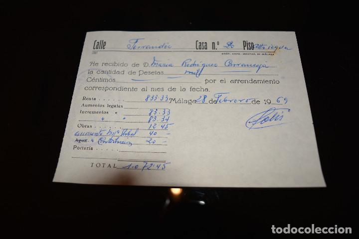 Manuscritos antiguos: FACTURA ARRENDAMIENTO,MALAGA 1969 - Foto 1