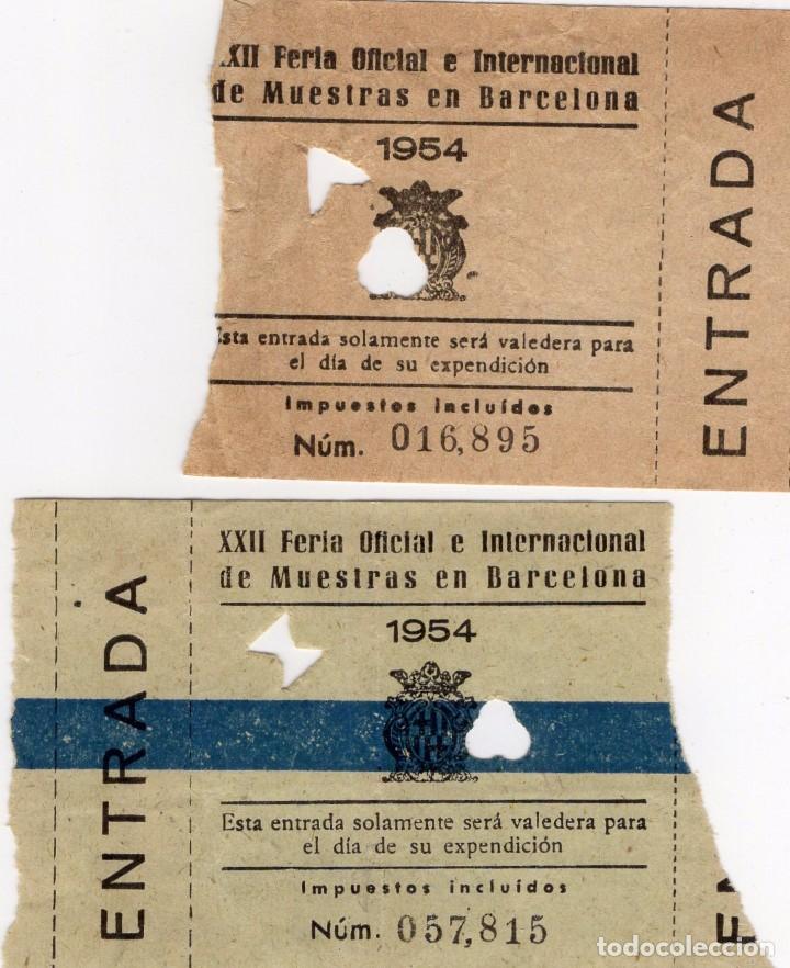 Manuscritos antiguos: 2 ENTRADA FERIA MUESTRAS BARCELONA 1954 - Foto 1