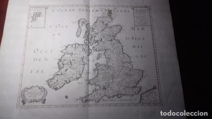 Manuscritos antiguos: Mapa del Reino Unido. Original a&ntilde;o 1662 - Foto 1