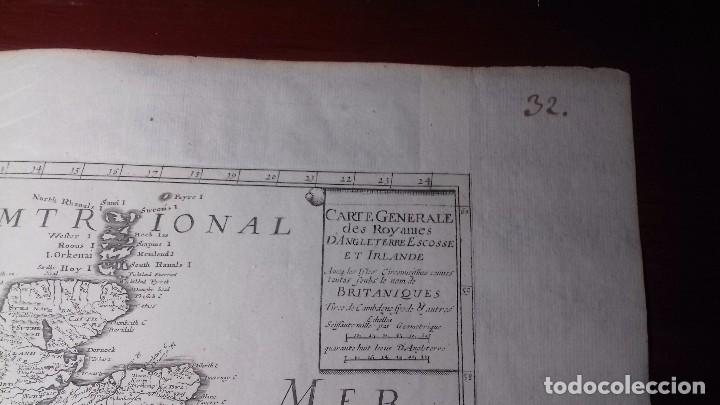 Manuscritos antiguos: Mapa del Reino Unido. Original a&ntilde;o 1662 - Foto 2