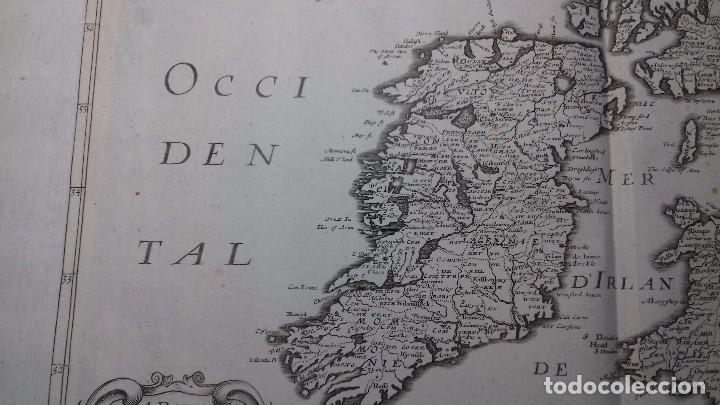 Manuscritos antiguos: Mapa del Reino Unido. Original a&ntilde;o 1662 - Foto 4