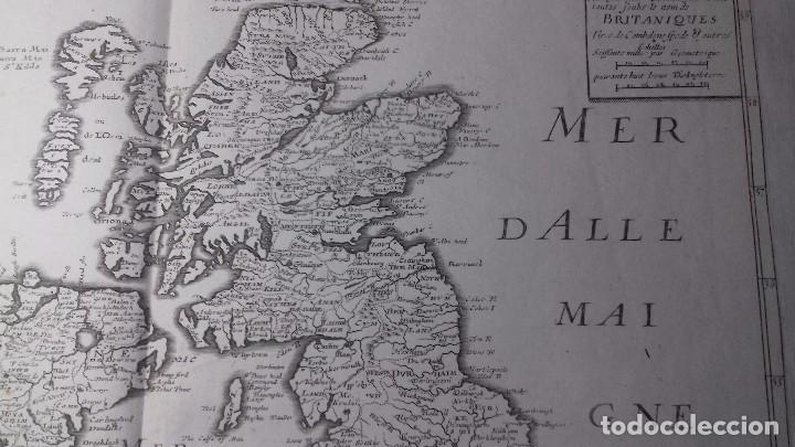 Manuscritos antiguos: Mapa del Reino Unido. Original a&ntilde;o 1662 - Foto 8