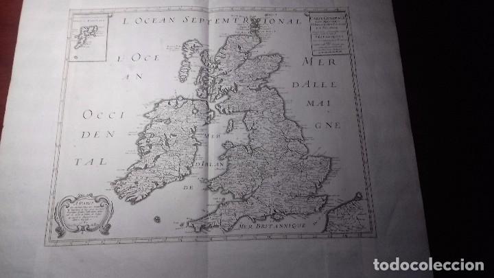 Manuscritos antiguos: Mapa del Reino Unido. Original a&ntilde;o 1662 - Foto 10