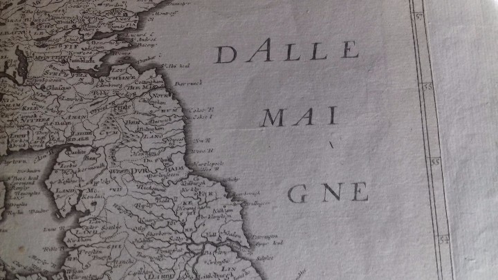 Manuscritos antiguos: Mapa del Reino Unido. Original a&ntilde;o 1662 - Foto 19