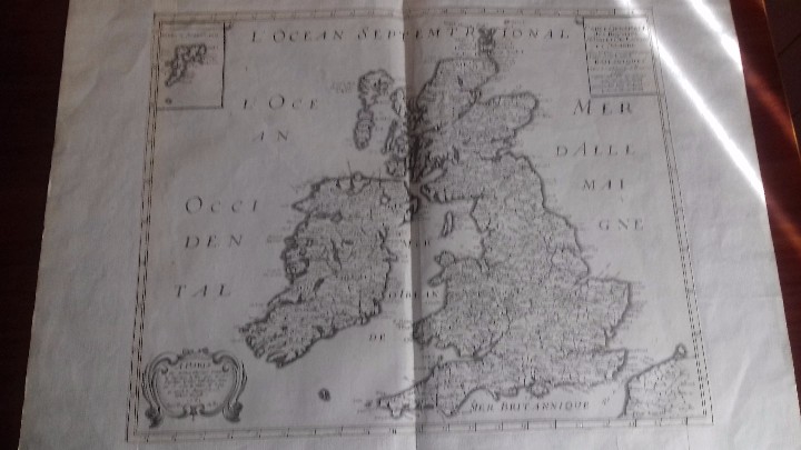 Manuscritos antiguos: Mapa del Reino Unido. Original a&ntilde;o 1662 - Foto 25