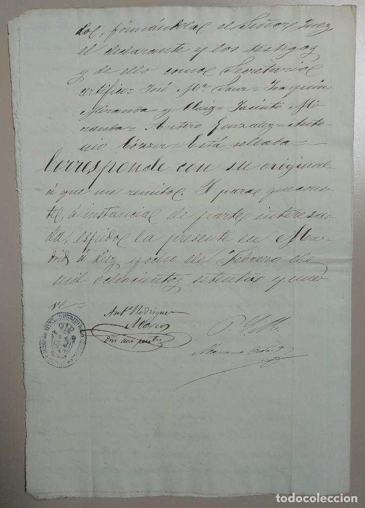 Manuscritos antiguos: certificado de nacimiento en Madrid. 1875 - Foto 3