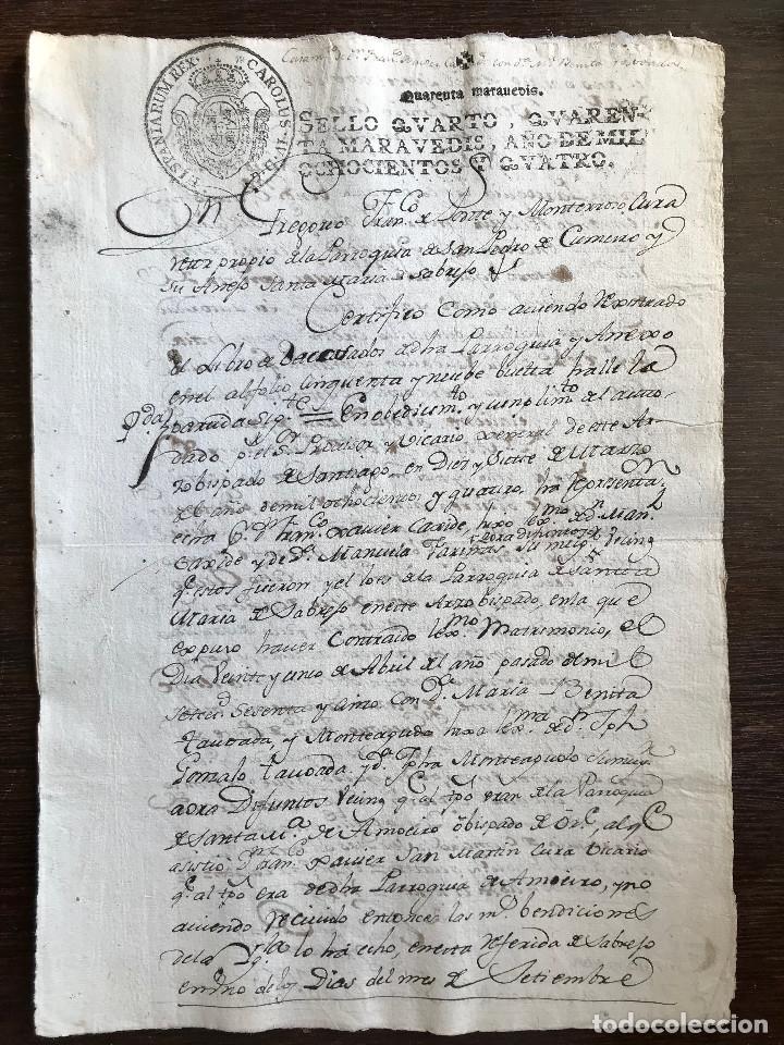 Documento Manuscrito En Papel Sellado Sello 4º Comprar Manuscritos Antiguos En Todocoleccion 8396