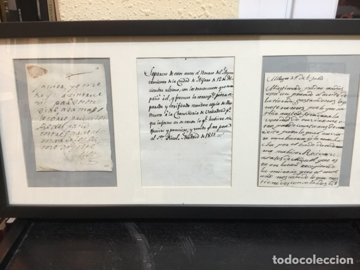 Manuscrits anciens: Cuadro con cartas aut&eacute;nticas de los siglos ,XVII,XVIII y XIX. Incluimos el cuadro