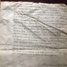 Manuscritos antiguos: DAROCA. INTERESANTE DOCUMENTO EN CONTESTACIÓN AL GOBERNADOR DESDE ¿CARIÑENA ?.