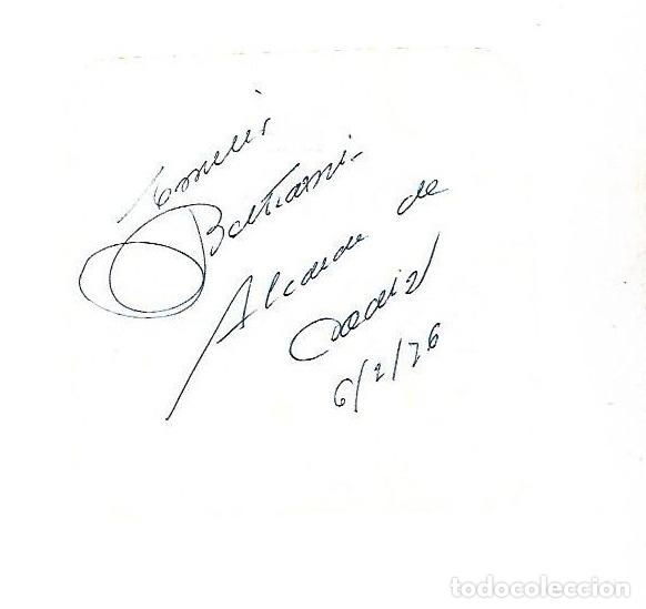 Manuscritos antiguos: SIGNED. FIRMA. EMILIO BELTRAMI. ALCALDE DE CADIZ - Foto 1