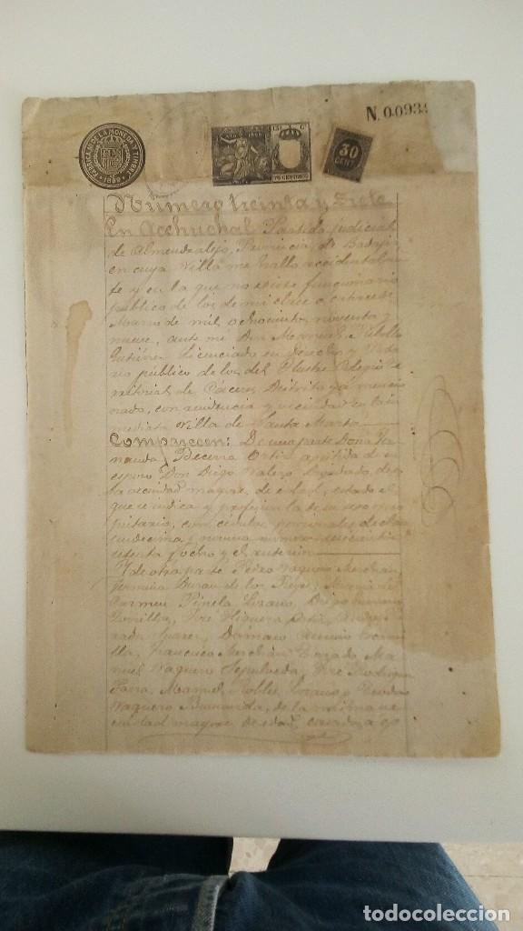 Manuscritos antiguos: DOCUMENTO MANUSCRITO TIMBRADO Y SELLADO A&Ntilde;O 1899 - Foto 1