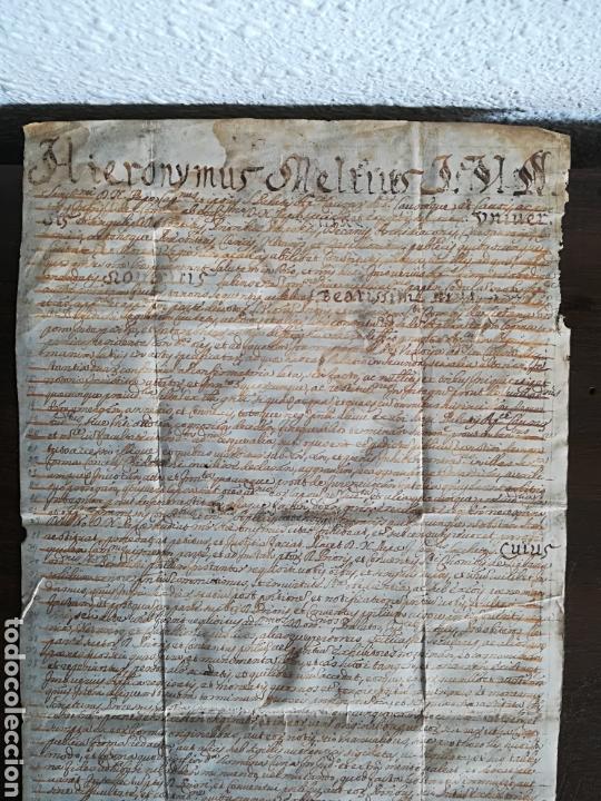 Manuscritos antiguos: Antiguo pergamino con sellos Hieronymus... - Foto 2