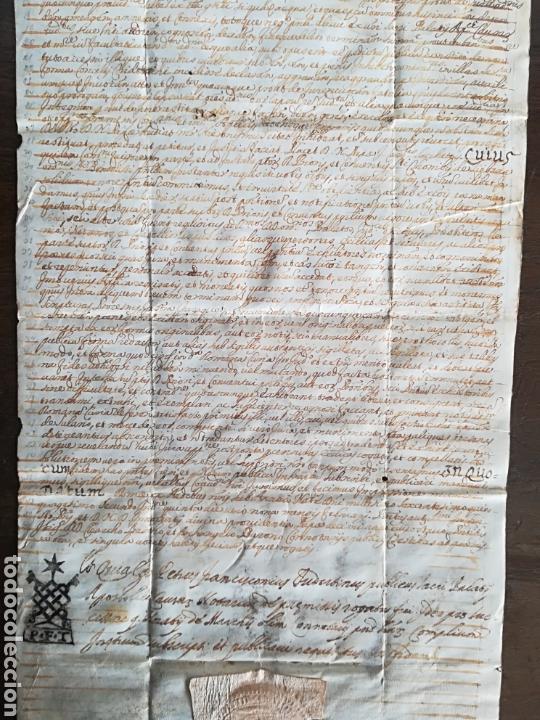 Manuscritos antiguos: Antiguo pergamino con sellos Hieronymus... - Foto 3
