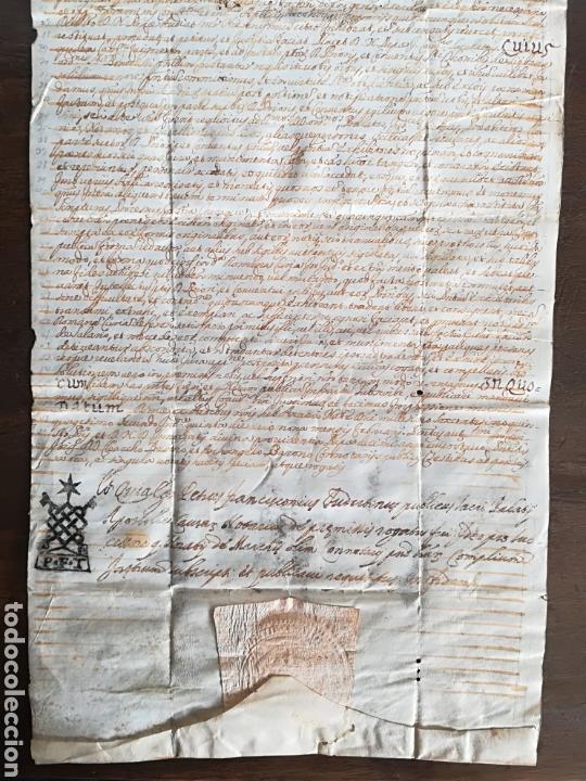 Manuscritos antiguos: Antiguo pergamino con sellos Hieronymus... - Foto 4