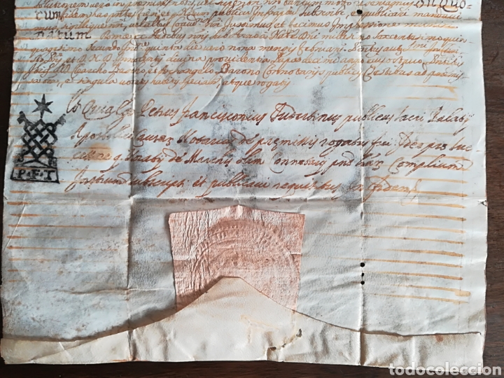 Manuscritos antiguos: Antiguo pergamino con sellos Hieronymus... - Foto 5