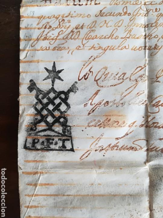 Manuscritos antiguos: Antiguo pergamino con sellos Hieronymus... - Foto 6