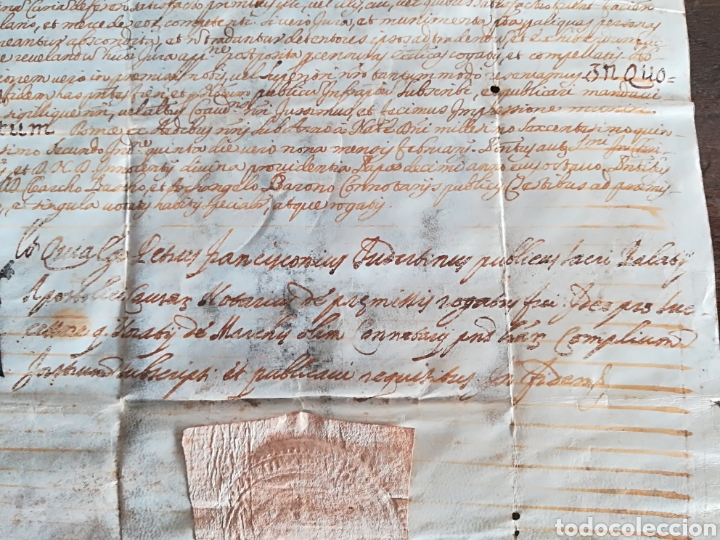 Manuscritos antiguos: Antiguo pergamino con sellos Hieronymus... - Foto 9