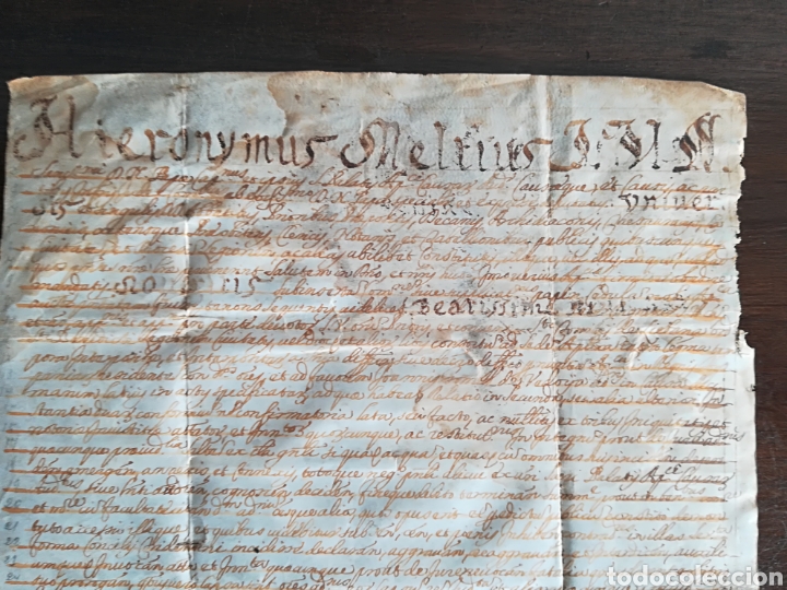 Manuscritos antiguos: Antiguo pergamino con sellos Hieronymus... - Foto 10