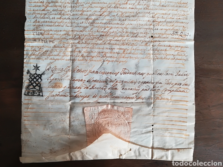 Manuscritos antiguos: Antiguo pergamino con sellos Hieronymus... - Foto 14