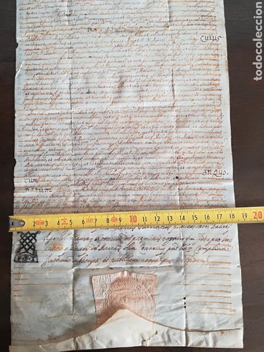 Manuscritos antiguos: Antiguo pergamino con sellos Hieronymus... - Foto 19
