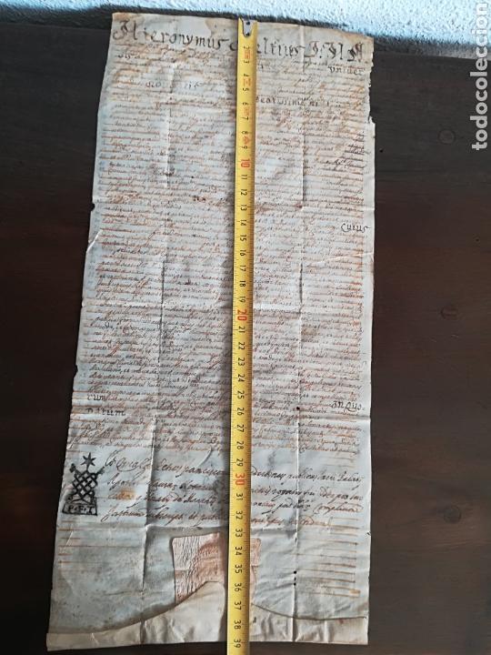 Manuscritos antiguos: Antiguo pergamino con sellos Hieronymus... - Foto 20